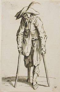 Le Mendiant à la jambe de bois, planche quatorze de Les Mendiants