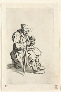 Les Mendiants : Mendiant assis et mangeant, vers 1623