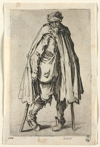 Les mendiants : Mendiant sur des béquilles avec un sac, vers 1623 - Jacques Callot