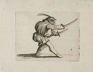 Le duelliste aux deux épées, de Varie Figure Gobbi - Jacques Callot