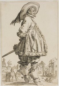 Le gentilhomme en manteau bordé de fourrure avec les mains derrière le dos, de la série La Noblesse de Lorraine