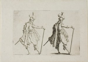 Le gentilhomme avec une grande canne, de Les Caprices - Jacques Callot