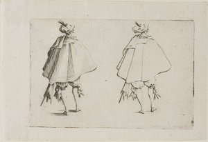 Le Gentilhomme avec un Grand Manteau, Vu de Dos, des Caprices - Jacques Callot
