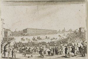 La course de chevaux au palais Pitti, à Florence, des Caprices