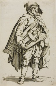 Le joueur de vielle, planche deux de Les mendiants - Jacques Callot