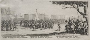 Les Grandes Misères de la guerre : Enrôlement des troupes, 1633 - Jacques Callot