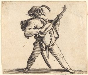 Le Comédien Masqué Jouant de la Guitare - Jacques Callot