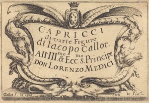 Page de titre pour Les Capricci, vers 1617