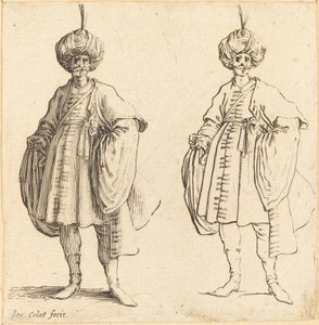 Deux Turcs vêtus de turbans avec une plume - Jacques Callot