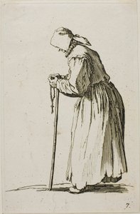 Mendiante avec un Chapelet, planche sept de Les Mendiants