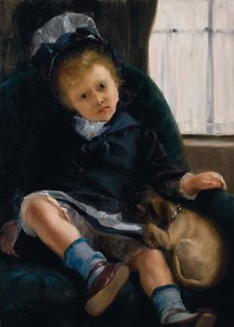 Fille avec chiot, c.1882-1883