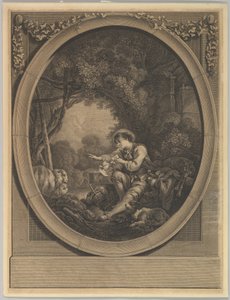 Le Départ du courrier, XVIIIe siècle - Jacques Firmin Beauvarlet