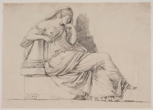 Allégorie. Figure féminine en deuil
