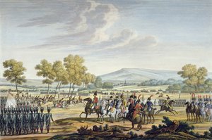 La Garde impériale manœuvrant en présence des deux empereurs à Tilsit, 28 juin 1807, gravé par Edme Bovinet (1767-1832) - Jacques Francois Joseph Swebach