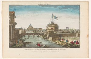 Vue du Château Saint-Ange et du Pont Saint-Ange sur le Tibre à Rome