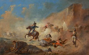 Combat de cavaliers anglais et français