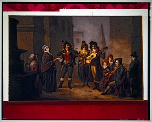 Musiciens de rue en costume révolutionnaire