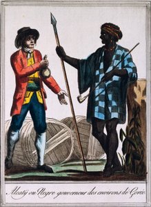 Alcaty, chef tribal de Gorée, Sénégal, gravure d
