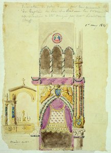 Projet pour la décoration de Notre-Dame pour le baptême du Duc de Bordeaux