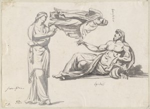 Un dieu de la rivière et deux sculptures classiques