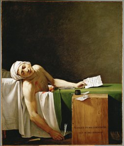 Jean Paul Marat, homme politique et publiciste, mort dans sa baignoire, assassiné par Charlotte Corday en ...
