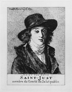 Louis Antoine Léon de Saint-Just, gravé par Frédéric Désiré Hillemacher, 1869 - Jacques Louis David