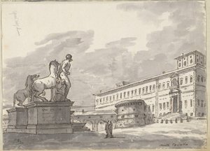 Monte Cavallo, avec les dompteurs de chevaux - Jacques Louis David