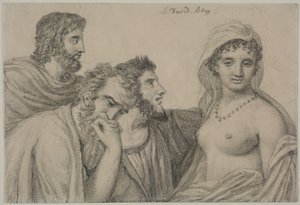 Phryné devant les juges, vers 1816-1820 (craie noire sur papier vélin)