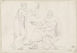 Socrate et Diotime - Jacques Louis David