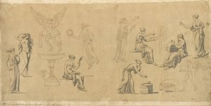 Études de femmes classiques, avec Éros - Jacques Louis David