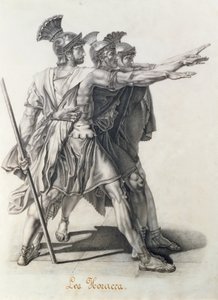 Le Serment des Horaces, détail des Horaces - Jacques Louis David