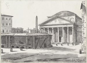 Le Panthéon vu de la Piazza - Jacques Louis David