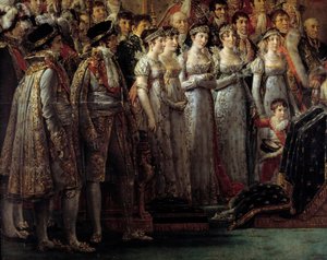 Le sacre de Napoléon. Détail représentant les frères et sœurs de l