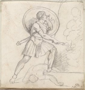 Guerrier avec un bouclier et une torche - Jacques Louis David