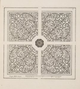 Conception de parterre, du Théâtre des Plans et Jardinages, pub.1652 (gravure)