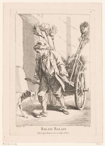 Marchand de rue avec des balais