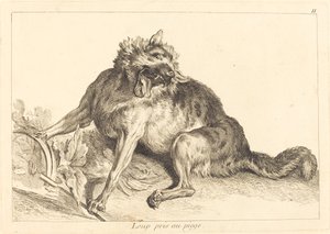 Loup pris au piège - Jacques Philippe Le Bas and Jean Eric Rehn after Jean Baptiste Oudry