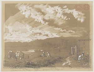 Paysage avec femme et chien - Jacques Raymond Brascassat