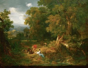 Meleager tue le sanglier de Calydon ... (huile sur toile) - Jacques Raymond Brascassat