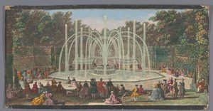 Vue du Bosquet des Trois Fontaines dans le Jardin de Versailles