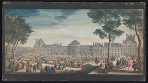Vue du Palais des Tuileries à Paris depuis le Jardin des Tuileries