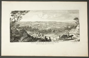 View of Royal Palace of Meudon and Village (Vue du Chateau de Meduon et du village), from the series Le Château de Meudon - Jacques Rigaud