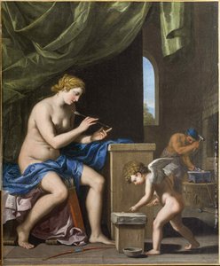 Vulcain forgeant les flèches pour Cupidon, vers 1645 - Jacques Stella