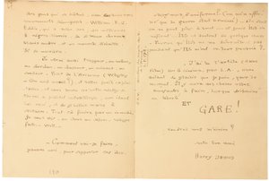 Lettre de guerre autographe
