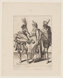Un couple interpellé par un joueur de luth, extrait de Les Mascarades - Jacques de Gheyn II