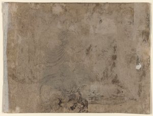 Un jeune homme assis à une table (recto); Tête d