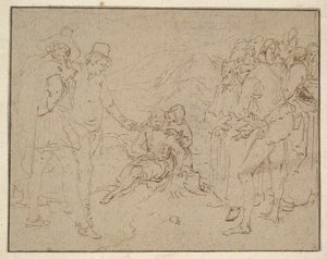 Job sur un tas de fumier, éprouvé par ses amis - Jacques de Gheyn II