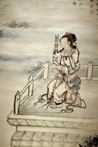 Figure peinte, musicien - Jaegwan Yi