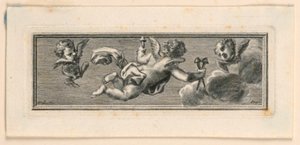 Vignette avec anges et instruments de la Passion