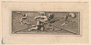 Vignette avec anges et instruments de la Passion